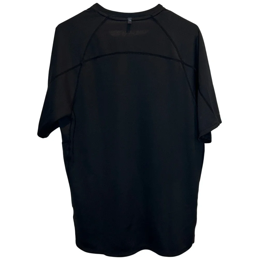 Nike Running Dri-FIT Shirt Large Mens Black Short Sleeve Reflective Raglan Tee